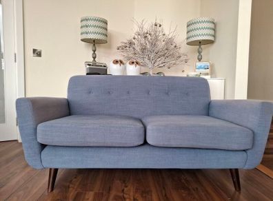 2 blue sofas L165cm x D90cm H83cm