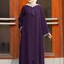 Brand New Women's Long Sleeve Open-Cut Abaya Floor-Length Zip Image 2