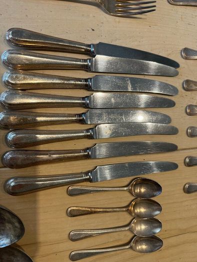 Vintage 6 person A1 silver plated cutlery set ..