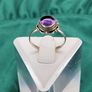 Vintage Sterling Silver Amethyst Cabochon Ring 925 Image 2