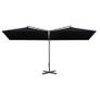 Double Parasol with Steel Pole Black 600x300 cm Image 4