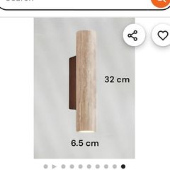 2 x travertine wall lights (wired) boxed