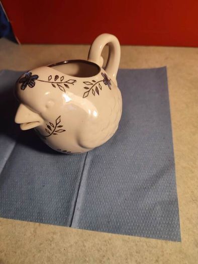 Painted Ceramic Bird Creamer STAMPED M & B
