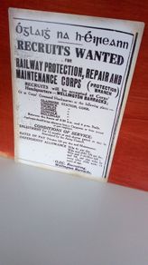 Irish Army 1923 Recruitment Notice ( Rpr&mc ) Poster Ireland