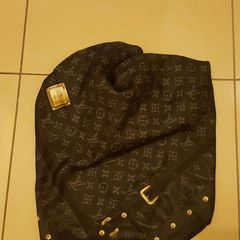 Louis vuitton black denim silk scarf