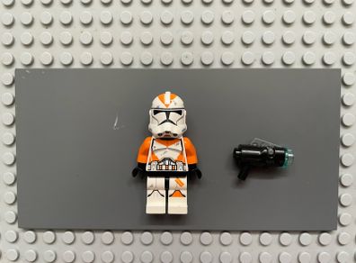 lego Star Wars sw0522 Clone Trooper, 212th Attack Battalion (Phase 2) minifigure- Orange Arms, Dirt Stains, Scowl