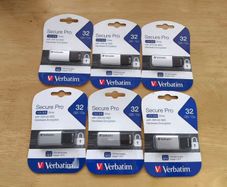 Lot of 6x Verbatim Secure Pro 32GB USB 3.0 Flash Drives