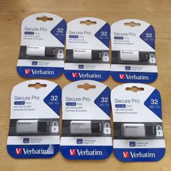 Lot of 6x Verbatim Secure Pro 32GB USB 3.0 Flash Drives