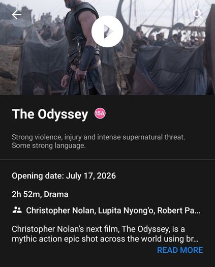 The Odyssey tickets