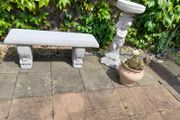 Matching Garden Bench and Bird Bath - New - Only 85 Each