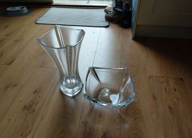 Galway crystal vase and bowl