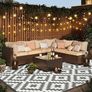 Outdoor Rug for Patios Waterproof, Anti-slip Plastic Straw Garden Mat Carpet UV Resistant Indoor Area Rugs for Camping, Deck, Beach, Picnic, Backyard (120x180cm, Grey & White) Image 7