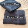 2 x bath towels. 2 x facecloths. Navy. Cotton. Image 9