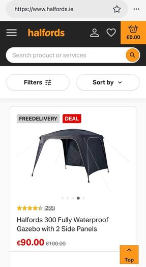 Gazebo with 2 sides by Halfords new and unopened