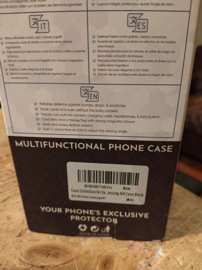 Black Multi functional phone case.  New in box.