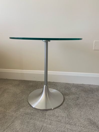 Glass top side table