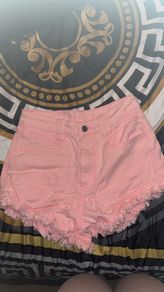 Pink Floral Denim Shorts