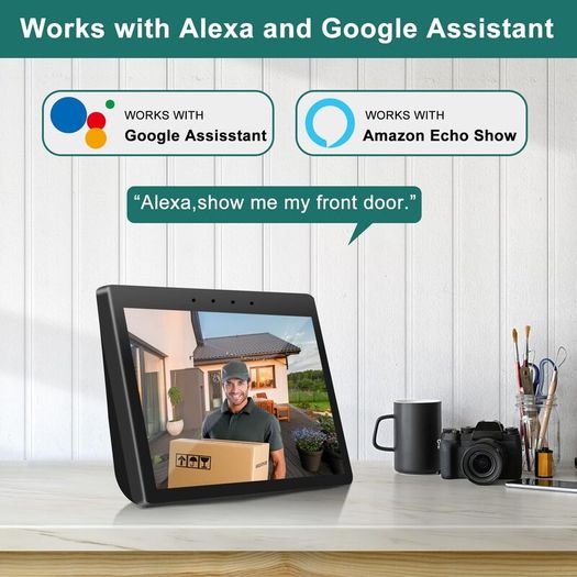 Wireless Video Doorbell Camera with Chime, Voice Changer/Message, PIR Motion Detection, Instant Alerts, 2-Way Audio, 2K HD, Night Vision, 2.4G WiFi, IP66, Battery Powered