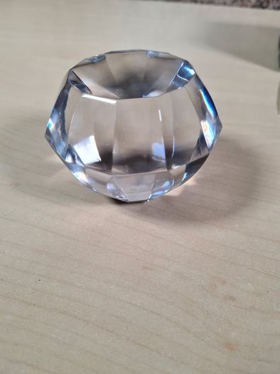NATIONAL BENZOLE lead crystal Paperweight 60th anniversary  1979 diamond shape vintage