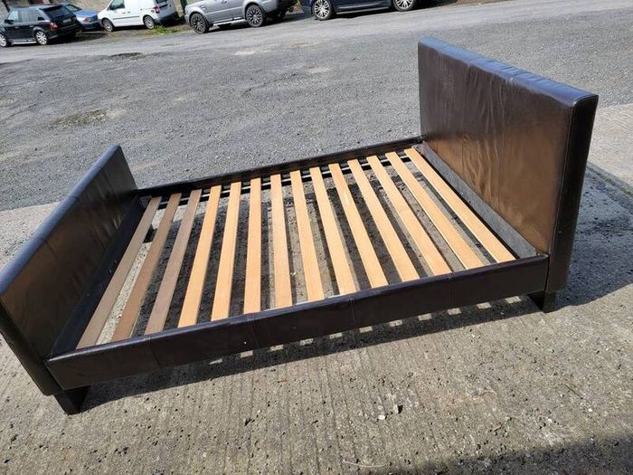 Double Bed Brown Leather