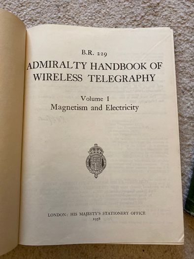1939 Admirality Handbooks of Wireless Telegraphy