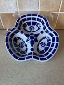 Sargadelos Fine Porcelain 3 section SauceDish