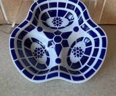 Sargadelos Fine Porcelain 3 section SauceDish