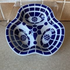 Sargadelos Fine Porcelain 3 section SauceDish