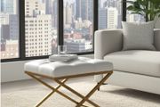 Metal frame X bench 60x40 eco leather