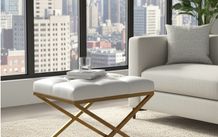 Metal frame X bench 60x40 eco leather