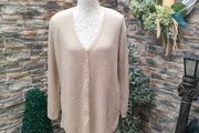 Cream Beige lightweight fine knit cardigan made in Italy