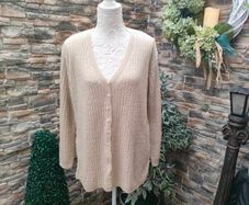 Cream Beige lightweight fine knit cardigan made in Italy
