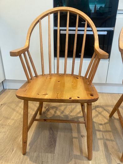Vintage Chairs x 2 - Windsor-style - Carver Armchairs