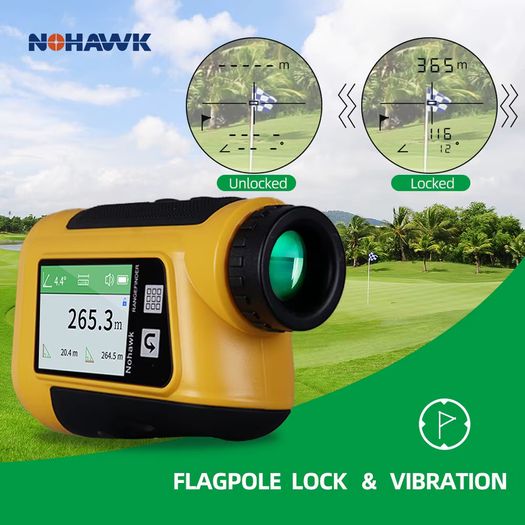 Laser Rangefinder with Slope Compensation 650Yards Golf Range Finder with Side Screen Display Flag Locking Vibration for Golfing