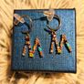 Initial M Monogram Crystal-Studded Rainbow Earrings Image 7