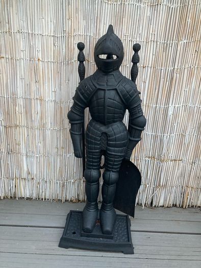 Fireplace tool set ( knight In shining Armour) solid iron