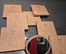 Set of 6: Minimalist Wood-Effect Freestanding Mirrors