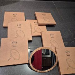 Set of 6: Minimalist Wood-Effect Freestanding Mirrors