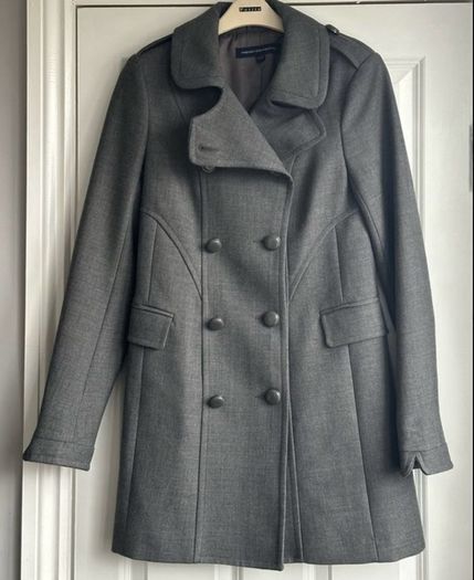 Grey French Connection military style coat