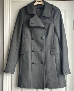 Grey French Connection military style coat