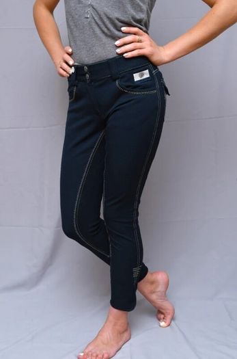 HV Polo Womens Horse Riding Breeches Trousers Navy Blue Size 36