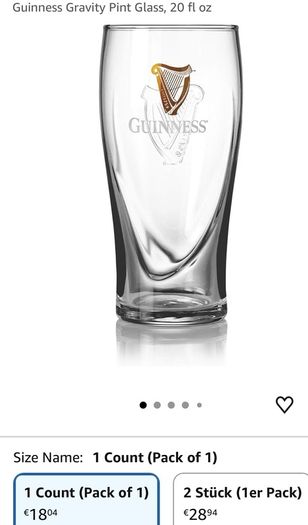 Guinness pint glasses - modern 6 no.