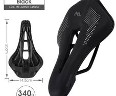 Bike Seat, Road Bike Saddles, Bicycle Saddle, WEST BIKING PU Leather Mountain Bike Saddle Bicycle Cycling Hollow Seat Cushion