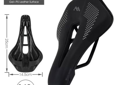 Bike Seat, Road Bike Saddles, Bicycle Saddle, WEST BIKING PU Leather Mountain Bike Saddle Bicycle Cycling Hollow Seat Cushion