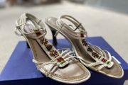 Leather Gino Ventury sandals with embroidery details size 5