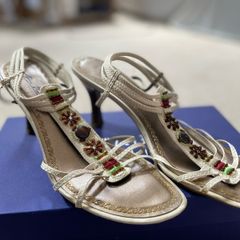 Leather Gino Ventury sandals with embroidery details size 5