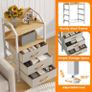 Bedside Table with 3 Fabric Drawers and Open Shelf, Nightstand for Bedroom Image 4