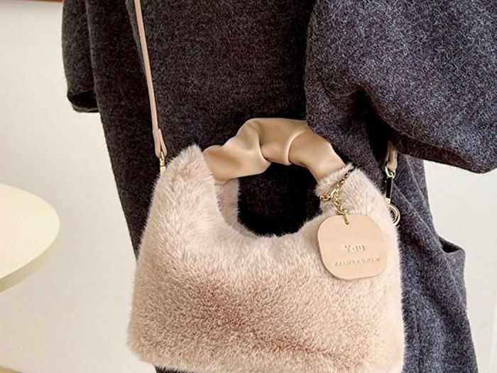 Plush Faux Fur Tote Handbag