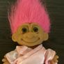 Vintage RUSS TROLL DOLL Fuchsia Hair JAPANESE Around The World JAPAN w Slippers Image 3