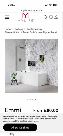 Bath screen flipper panel